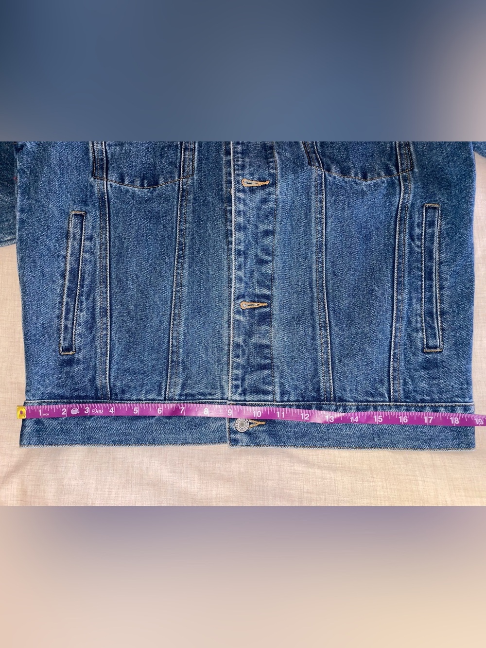 Pendleton Denim Jean Jacket Wool Aztec Geometric Panel Patch - Picture 9 of 13